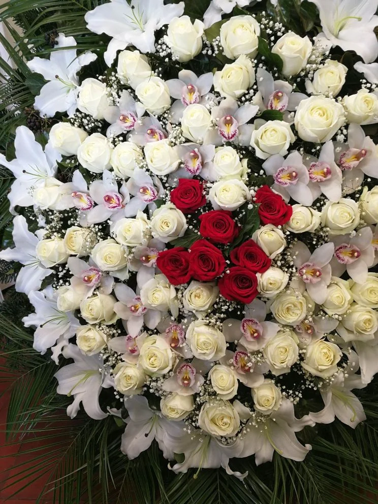 Orchidea, liliom álló koszorú (AKO-34)
