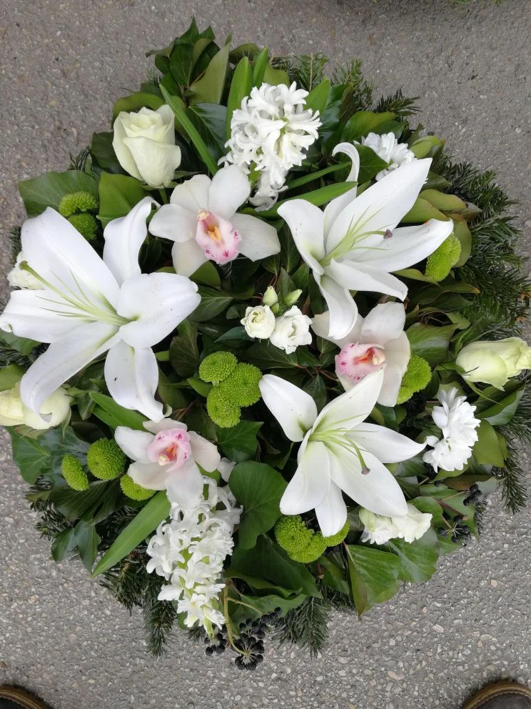 Jácint, orchidea fekvő koszorú (FK-147)