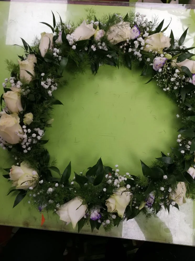 Rózsa, liziantusz urna dísz (UD-38)